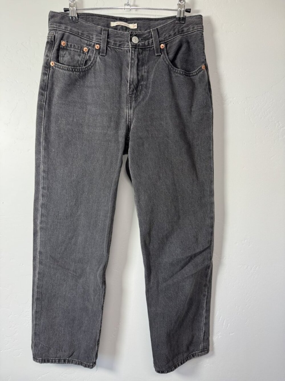 Levi's Low Pro Straight Jeans Washed Grey Low Rise Cropped Size 25